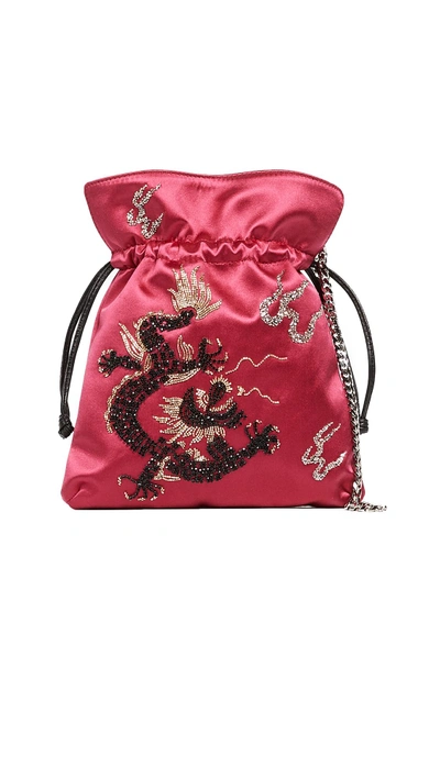 Shop Les Petits Joueurs Trilly Evening Dragon Pouch In Red Multi