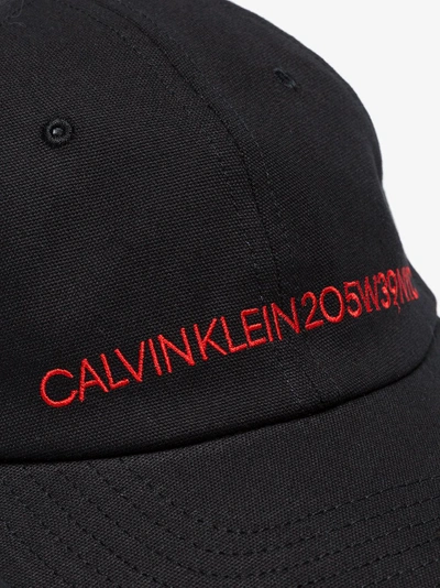 Shop Calvin Klein 205w39nyc Baseballkappe Mit Logo-stickerei In Black