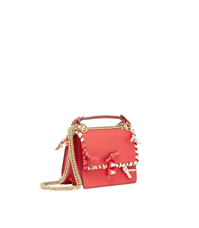 Shop Fendi Mini Whipstitch Kan I Bag In Red