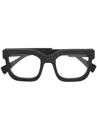 Shop Kuboraum Tonal Square Glasses In Black