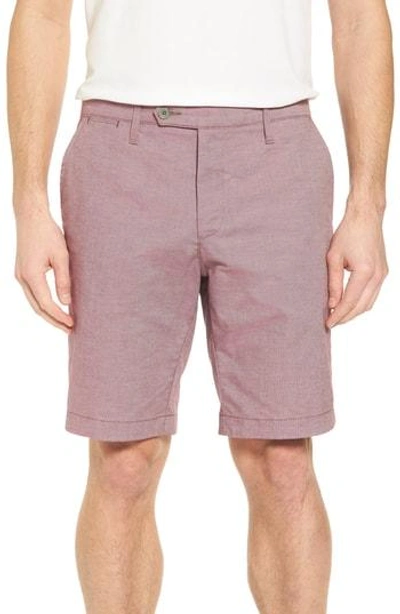 Shop Ted Baker Herbott Trim Fit Stretch Cotton Shorts In Pink