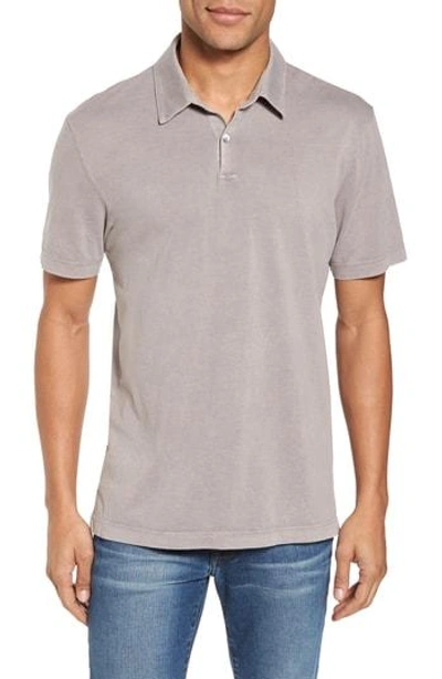 Shop James Perse Slim Fit Sueded Jersey Polo In Fossil