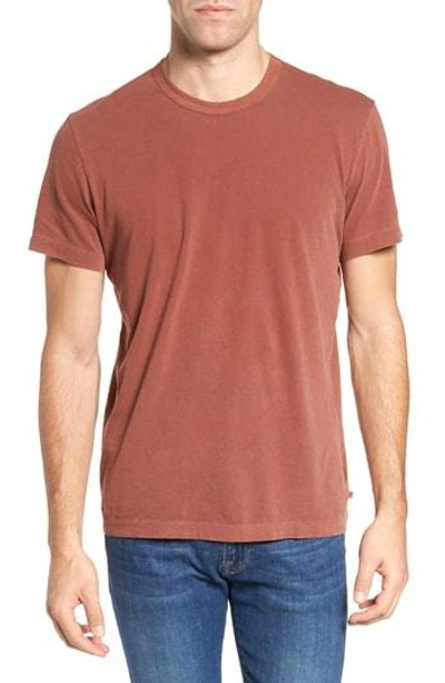 Shop James Perse Crewneck Jersey T-shirt In Red Clay