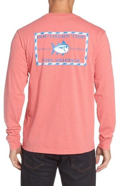 Shop Southern Tide Original Skipjack T-shirt In Sunset Coral