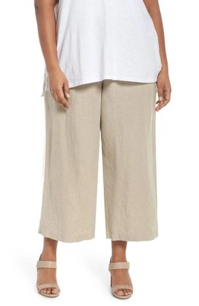 Shop Eileen Fisher Wide Leg Crop Pants In Undyed Natural