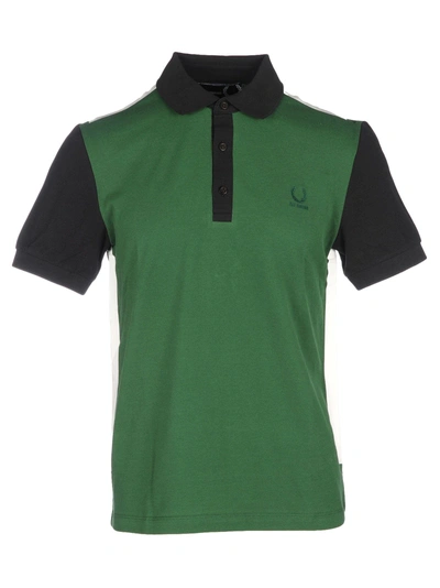 Shop Fred Perry Raf Simons Polo Tape Spalle In Tartan Green