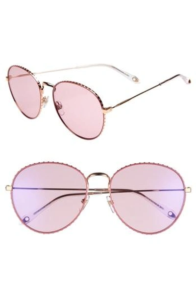 Shop Givenchy 60mm Round Metal Sunglasses - Gold/ Pink