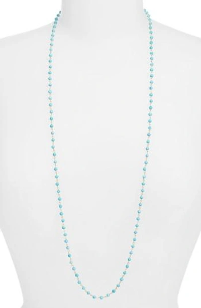Shop Argento Vivo Beaded Wrap Necklace In Gold/ Turquoise