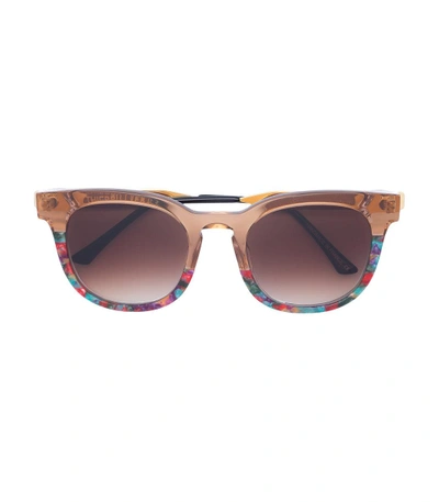 Shop Thierry Lasry Gold Printed Square Sunglasses