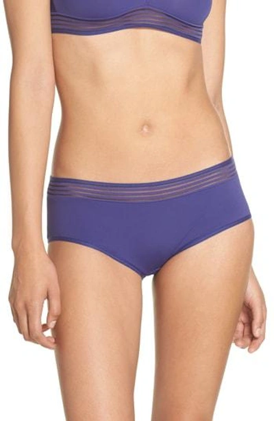 Shop Hanro Cara Hipster Panties In Violet Blue