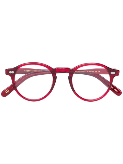 Shop Moscot Miltzen Round Frame Glasses - Red