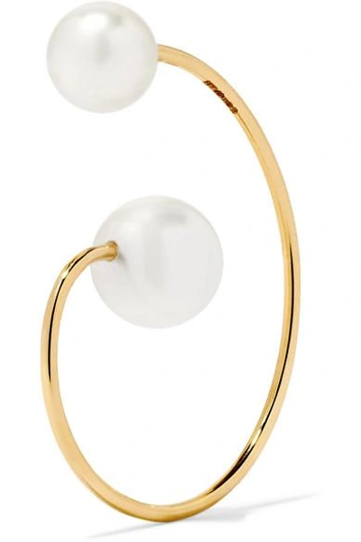 Shop Sophie Bille Brahe Petite Babylon 14-karat Gold Pearl Earring