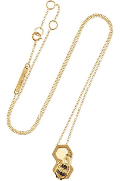Shop Delfina Delettrez 9-karat Gold Multi-stone Necklace