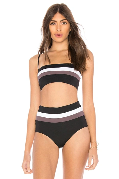 Shop L*space Rebel Stripe Bikini Top In Black