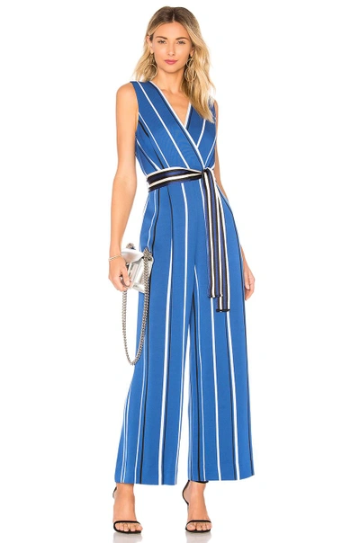 Shop Diane Von Furstenberg Crossover Jumpsuit In Blue