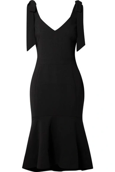 Shop Rebecca Vallance Domingo Crepe Midi Dress In Black