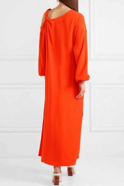 Shop Elizabeth And James Shontae Cold-shoulder Crepe Maxi Dress In Orange