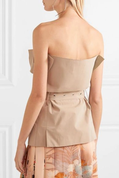 Shop Maison Margiela Cotton Bustier Top In Beige