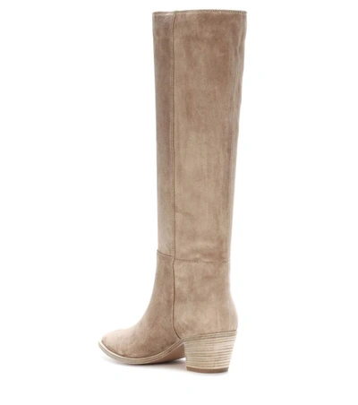 Shop Gianvito Rossi Daenerys Suede Boots In Beige