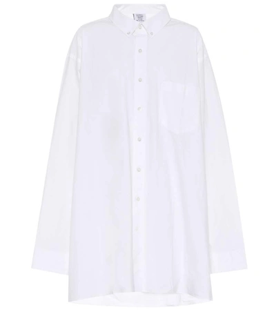 Shop Vetements Oversized Cotton And Linen Shirt