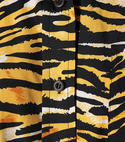 Shop Prada Tiger-printed Cotton Shirt In Multicoloured