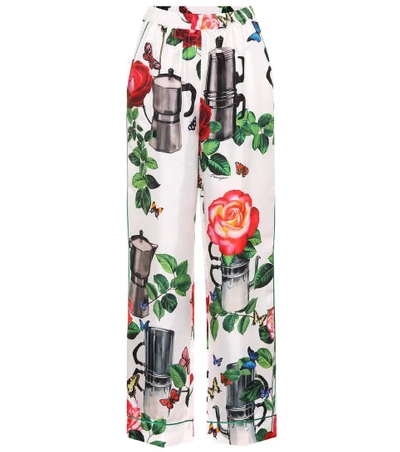 Shop Dolce & Gabbana Silk Pyjama Bottoms In Multicoloured