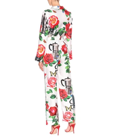 Shop Dolce & Gabbana Silk Pyjama Bottoms In Multicoloured