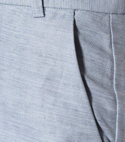 Shop Rebecca Vallance Maya Cotton And Linen Trousers In Blue