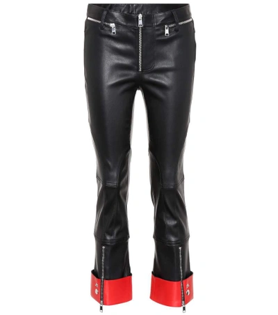 Shop Alexander Mcqueen Cropped Leather Trousers