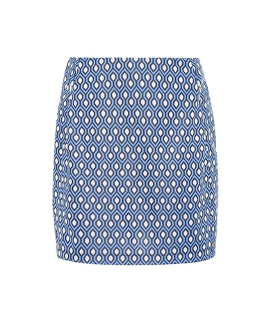 Shop Tory Sport Performance Jacquard Miniskirt In Blue