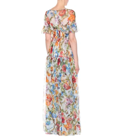 Shop Dolce & Gabbana Floral-printed Silk Dress In Female