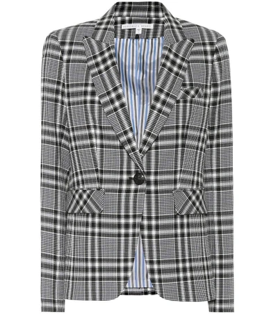 Shop Veronica Beard Ada Checked Blazer In Black