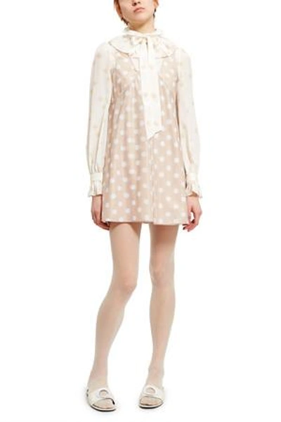 Shop Jw Anderson Opening Ceremony Polka Dot Mini Dress In Off White