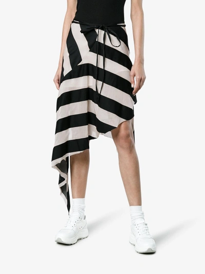 Shop Marques' Almeida Marques'almeida Maled Asymmetric Stripe Skirt In Black