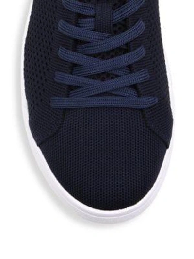 Shop Swims Tennis Cupsole Leather Sneakers In Navy