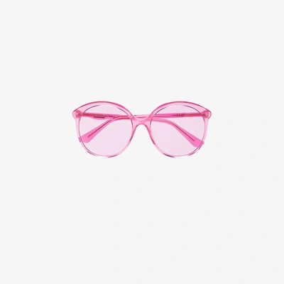 Shop Gucci Eyewear Runde Sonnenbrille In Pink