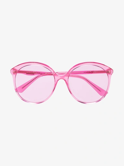 Shop Gucci Eyewear Runde Sonnenbrille In Pink