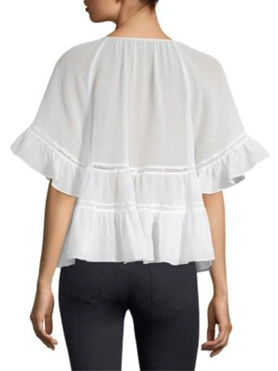 Shop Kobi Halperin Crinkle Ruffle Top In White