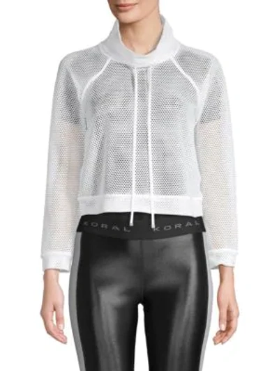 Shop Koral Pump Mesh Crop Pullover In White