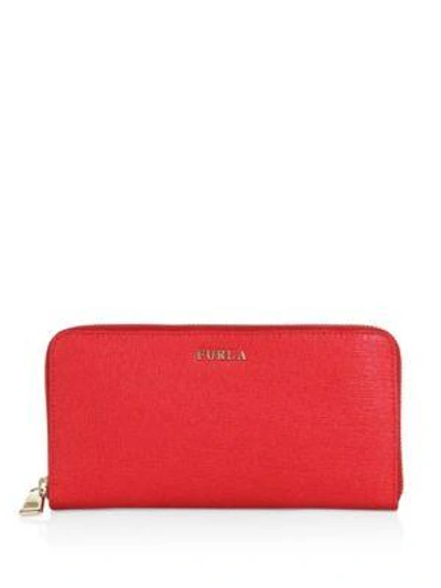 Shop Furla Babylon Leather Wallet In Fuchsia