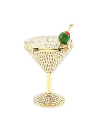 Shop Judith Leiber Martini Crystal Pillbox In Champagne