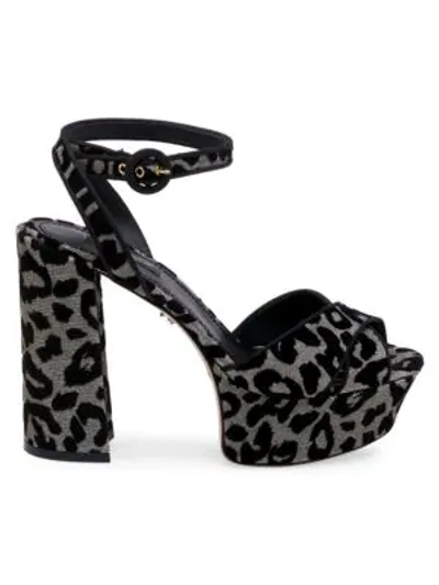 Shop Dolce & Gabbana Leopard Print Platform Sandal In Multi