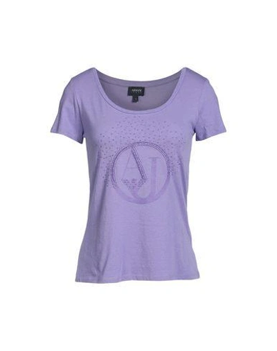 Shop Armani Jeans T-shirt In Light Purple