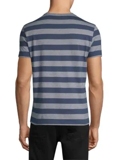 Shop Isaia Striped Cotton T-shirt In Brown