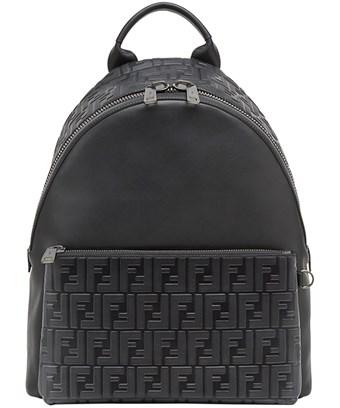 Fendi Men's Black Leather Backpack 