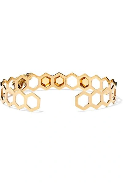 Shop Delfina Delettrez 9-karat Gold Multi-stone Cuff