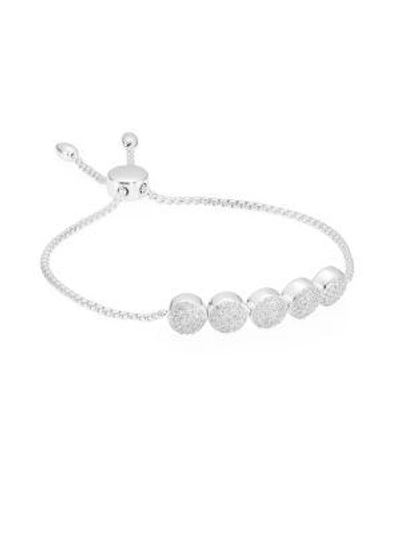 Shop Monica Vinader Fiji Diamond & Sterling Silver Button Chain Bracelet