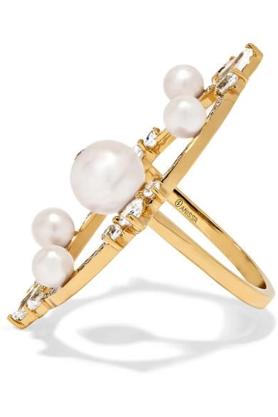 Shop Anissa Kermiche Orbite 18-karat Gold, Diamond And Pearl Ring