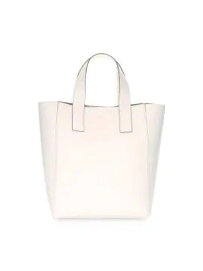 Shop Loeffler Randall Pebble Leather Ribbon Shopper Bag In White Amber Natural
