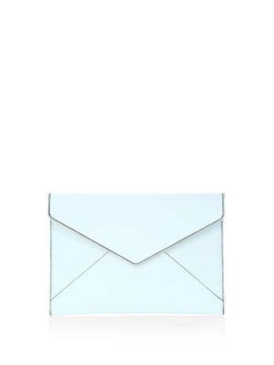 Shop Rebecca Minkoff Leo Leather Envelope Clutch In Aquamarine